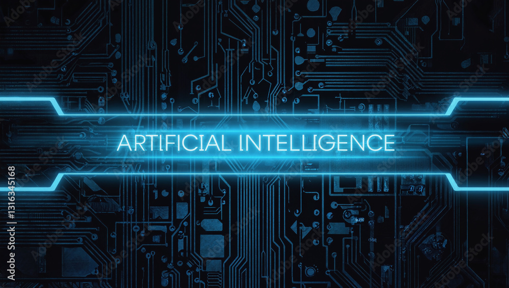Wall mural artificial intelligence: the words 