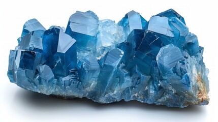 Fototapeta premium Mineral Specimen of Apatite on a Clean White Background Isolated with Clean Lines