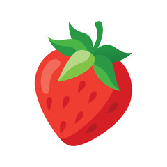 3D style strawberry vector with white background