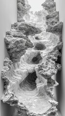 Frozen cascade a stunning marble waterfall captured in time