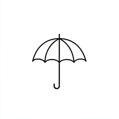 Isolated on white, a straightforward curved canopy complete with a handle serves as a barrier against rain and sunshine