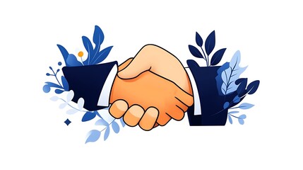 Successful Partnership: A Vibrant Hand-Drawn Illustration AI Generated