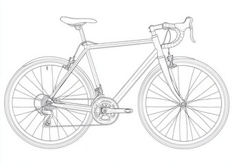 A hand drawn image of a track bike sport bicycle is available as a PNG illustration, ideal for T-shirt apparel print design with a scratch board style imitation and engraving sketch