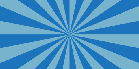 Background sunburst pattern blue design. Vintage sunrays illustration swirl grunge backdrop line. sun beam vector banner design and comic burst gradient concept pattern.	