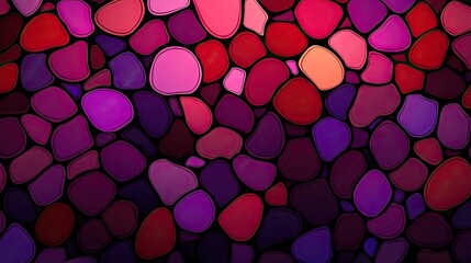 Colorful Abstract Pebble Pattern with Smooth Shapes in Shades of Purple, Red, and Pink Creating a Dynamic and Vibrant Artistic Background