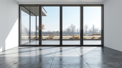 Modern Clean Lines Aluminium Window Profile With Multiple Panes And Frames