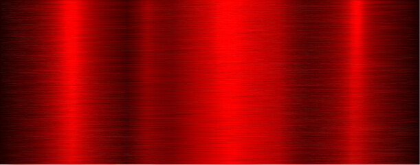 Brushed metal texture background, red shiny lustrous metallic 3d background.