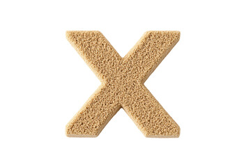 Obraz premium Artistic letter x on sand in isolated beach environment