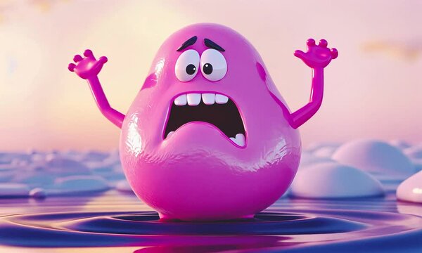 Funny 3d slime character.