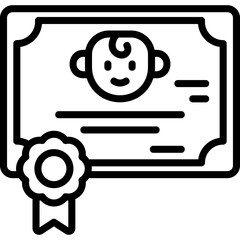 Birth Certificate line icon