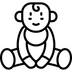 Baby line icon