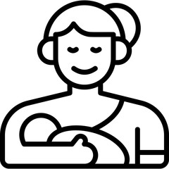Breastfeeding line icon