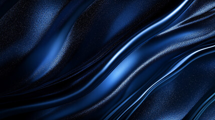 Fototapeta premium Abstract blue silk fabric texture background image elegant swirling waves design art dark rich fold