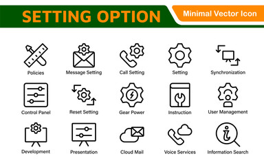 Settings, icon set. Containing options, configuration, preferences, adjustments, operation, gear, control panel, equalizer, management, optimization and productivity icons.