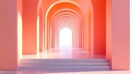 Fototapeta premium Geometric symmetry artwork flat design front view minimal theme animation vivid