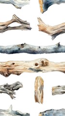 Obraz premium A beautiful watercolor painting of a tree branch with delicate leaves against a soft background Seamless Texture