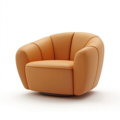 Minimalist 3D armchair icon on a white background.