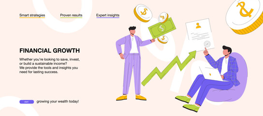 Financial Growth and Investment Strategy Illustration. Money, Business, and Wealth Management