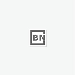 BN logo sticker isolated on gray background