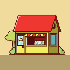 Simple Taco shop cartoon vector illustration Collection of Shop or stand or stall concept icon isolated