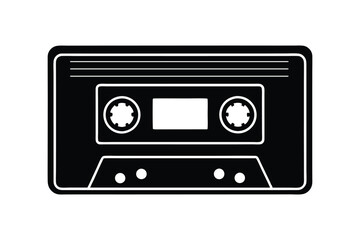 Silhouette design of a cassette tape vector art illustration.eps