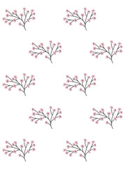 Floral Motif, illustration vector art isolated on white background.