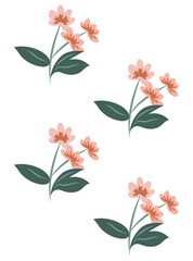 Floral Motif, illustration vector art isolated on white background.
