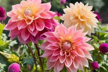 Fototapeta premium Flowers dahlia spring plants.