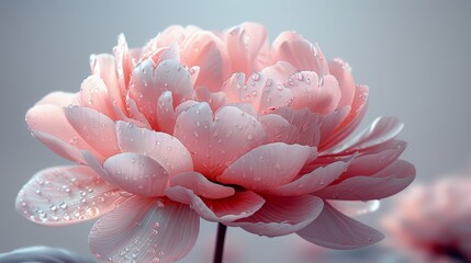 Ultra detailed photograph of a fresh single peony flower isolated on a white background
