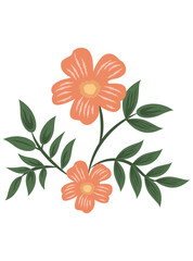 Floral Motif, illustration vector art isolated on white background.