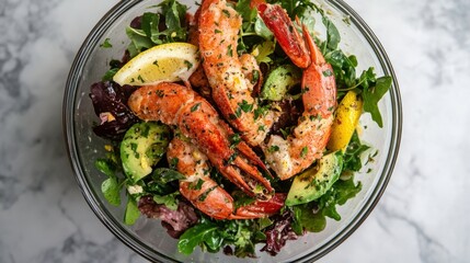 Fresh Salad with Avocado and Lemon Vinaigrette
