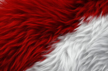 Fototapeta premium Photograph of a fur texture, close-up of a red and white fox skin.