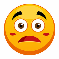 Fototapeta premium Emoticon disappointed expression with shocked facial features