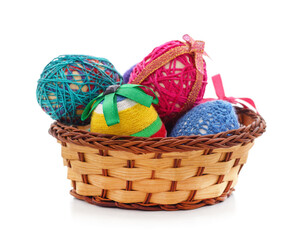 Easter basket with eggs.