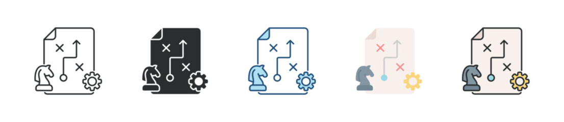 Strategy Icon Set Multiple Style Collection