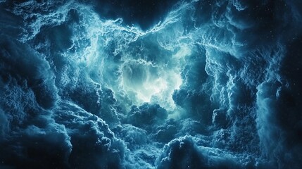 A stunning view of a bright blue celestial formation