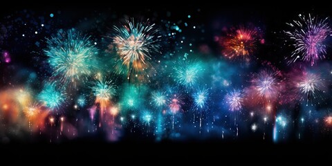 Vibrant Fireworks Display Illuminating the Night Sky