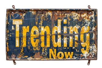 "Trending Now" Text Isolated on Transparent Background