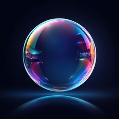 Vibrant, iridescent sphere reflecting light