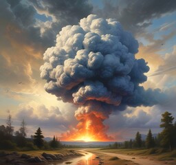 Illustration of nuclear explosion.