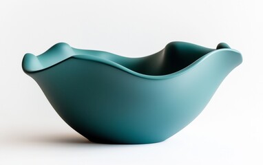 Elegant teal bowl designed with smooth curves and a modern aesthetic perfect for home decor or functional serving