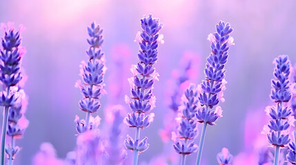 Obraz premium Soft Lavender Blooms with Gentle Light and Purple Hues in Nature