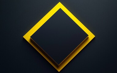 Geometric shapes create contrast in a modern design featuring a dark square surrounded by a vibrant yellow diamond