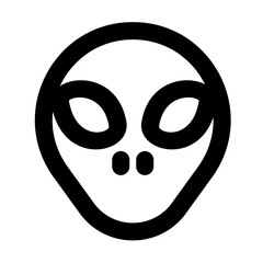 Fototapeta premium alien outlined black style