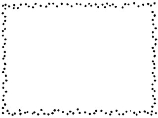 手描きの可愛いモノクロランダムドットフレーム