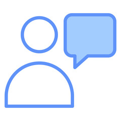Naklejka premium Conversation Outline Blue Color Icon