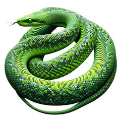 Obraz premium green snake on white background