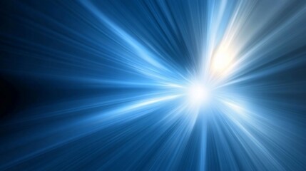 Abstract blue light burst, radial motion, dark background.  Possible use  digital background, technology