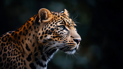 Naklejka premium Majestic leopard portrait stunning wildlife photography amazing animal image beautiful wildcat close up