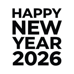 Happy New Year 2026 typography design. 2026 logo text design vector on white background